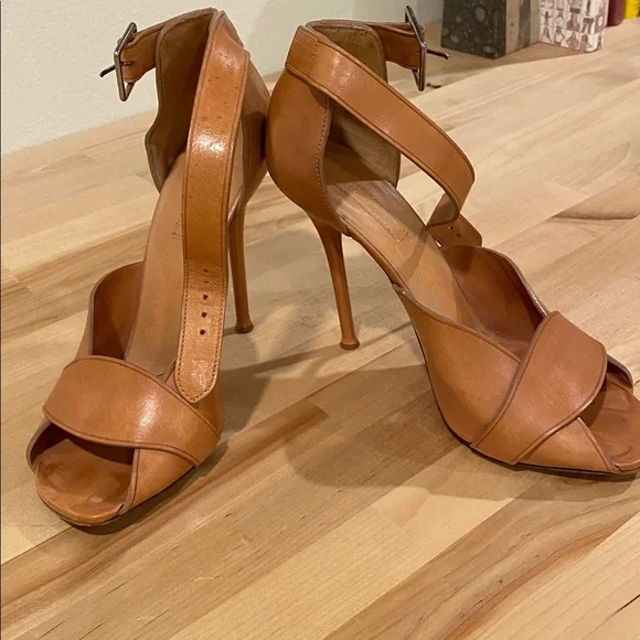 Celine Brown Leather Stilettos
